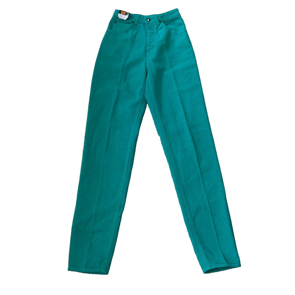 Deadstock 80s EDWIN LA Slim Teal Jeans 28x34 (24x33) Made in Japan Vintage Denim